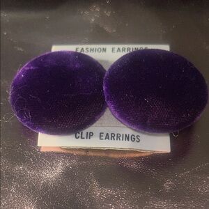 Purple New  Velvet Clipon Earrings #3002
